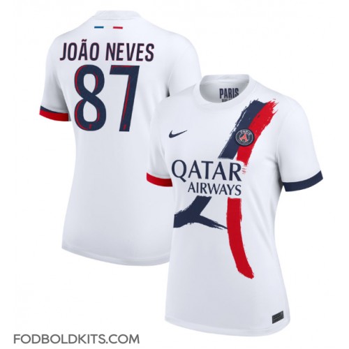 Paris Saint-Germain Joao Neves #87 Udebanetrøje Dame 2024-25 Kortærmet